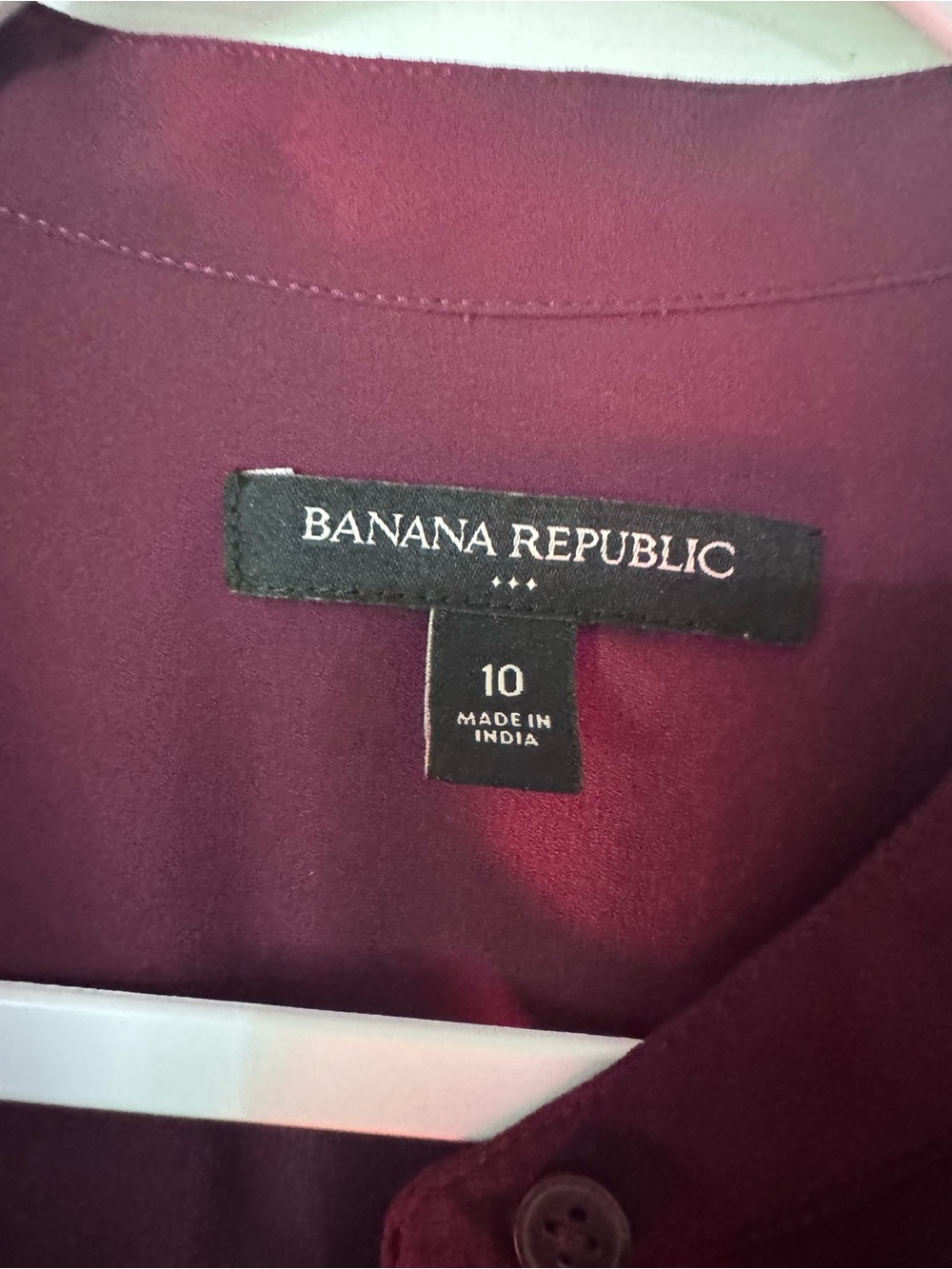 Banana Republic Deep Burgundy Long-Sleeve Tie-Waist Shirt Dress - Picture 2 of 2